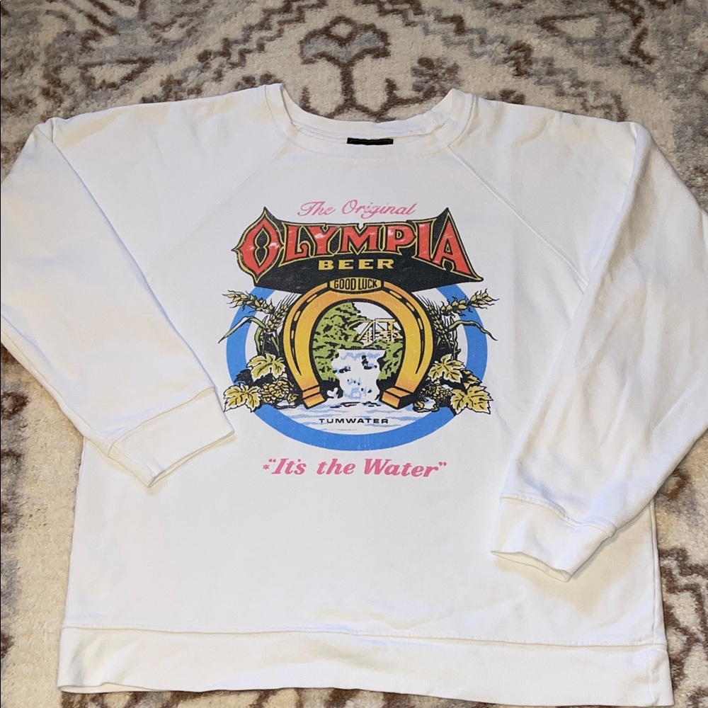 Original Retro Brand White Olympia Beer Sweatshirt